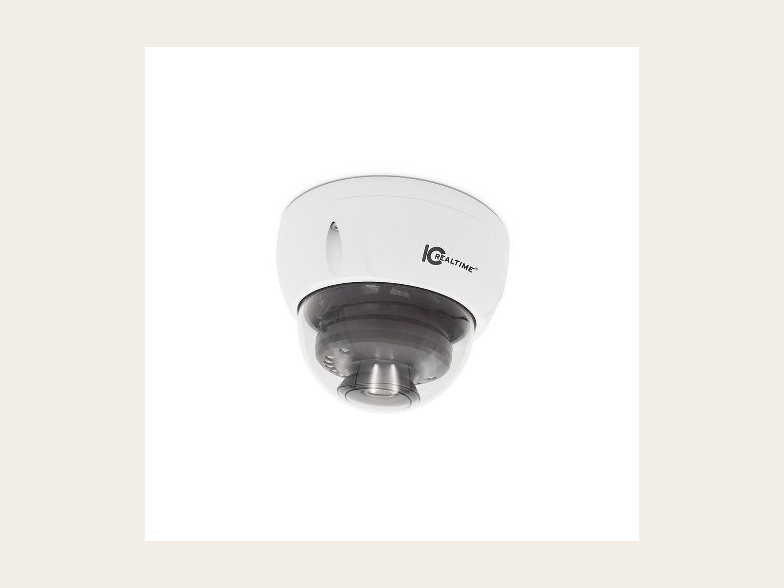 IC Realtime discreet dome camera in a soffit