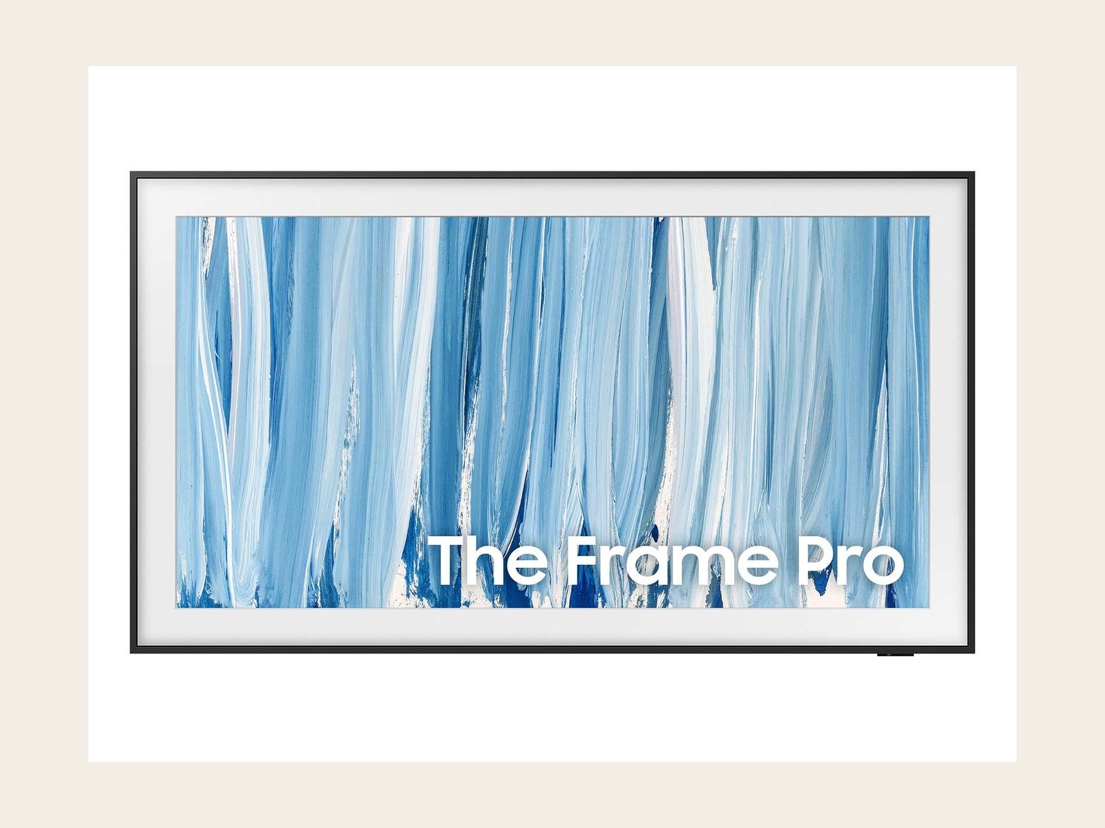 Samsung Frame TV mounted flush showing artwork